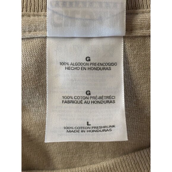 Gildan Tag Brag Deer Graphic Tee Large Beige Ultra Cotton - Picture 4 of 5